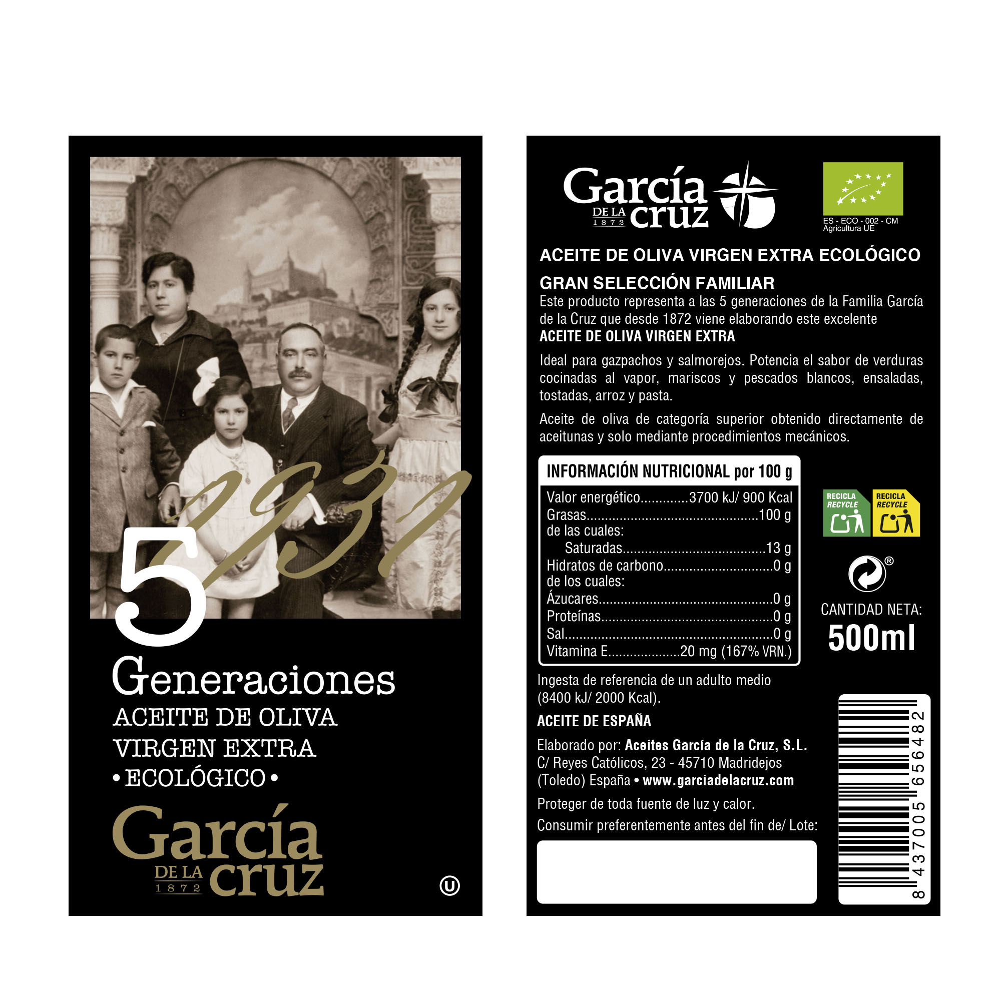 Cinco Generaciones García de la Cruz 500ml - Imagen 2
