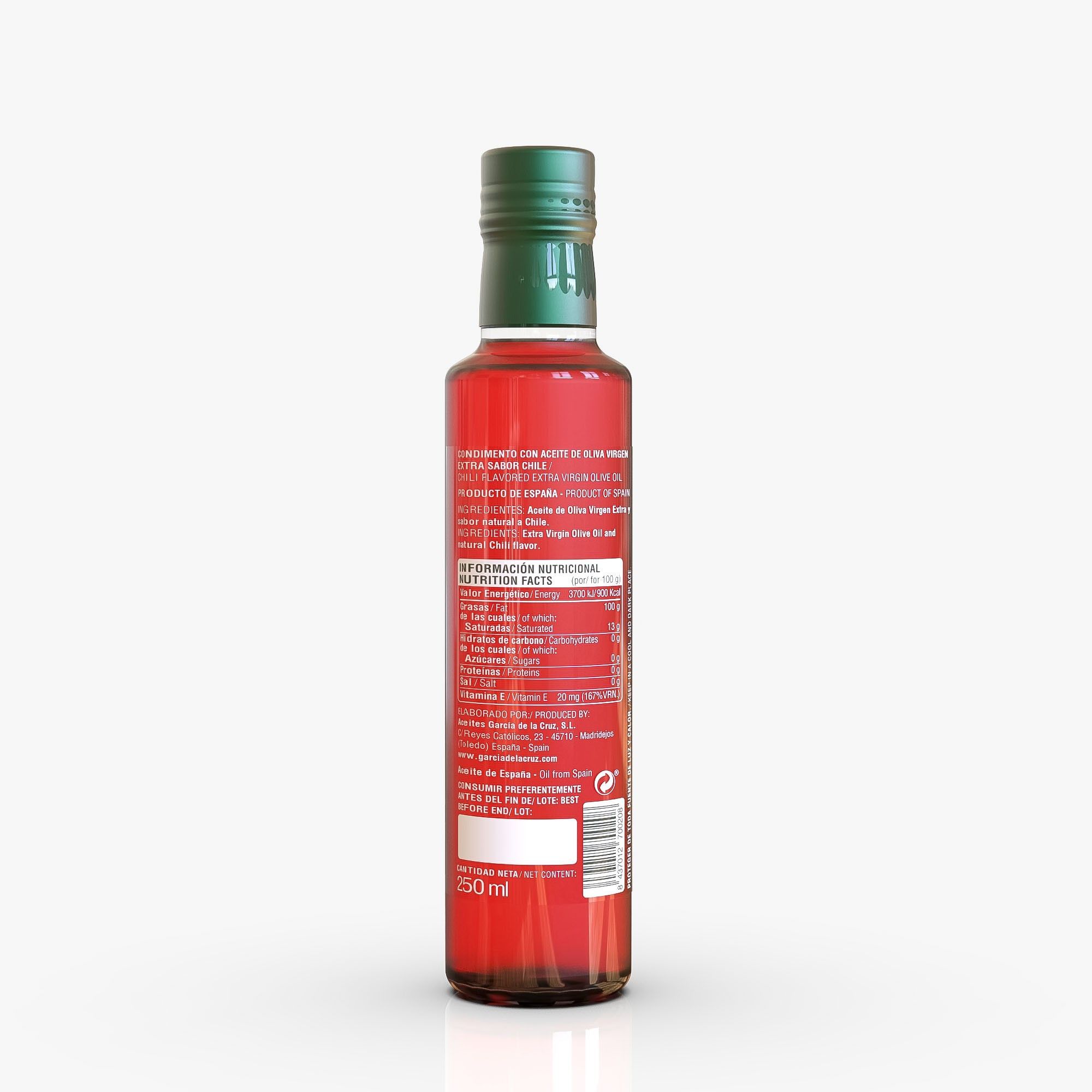 Aceite de oliva virgen extra aromatizado de chile- 250ml