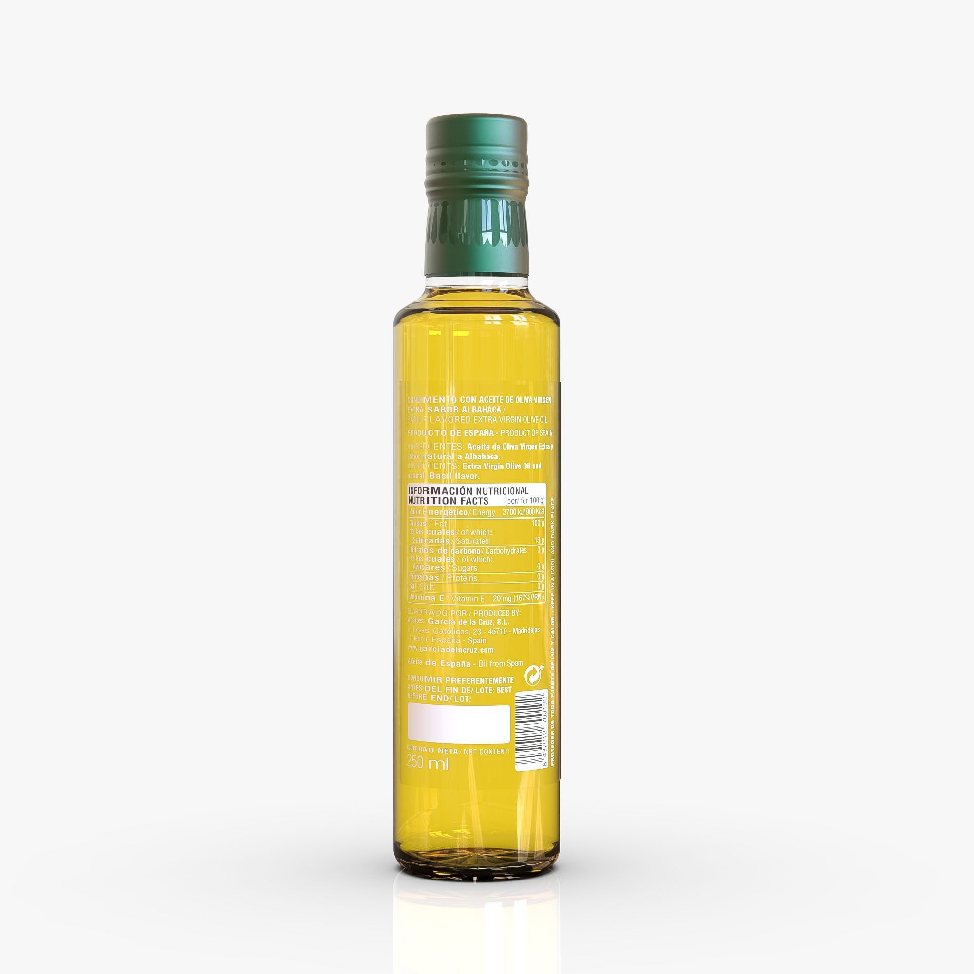 Aceite de oliva virgen extra aromatizado de albahaca- 250ml