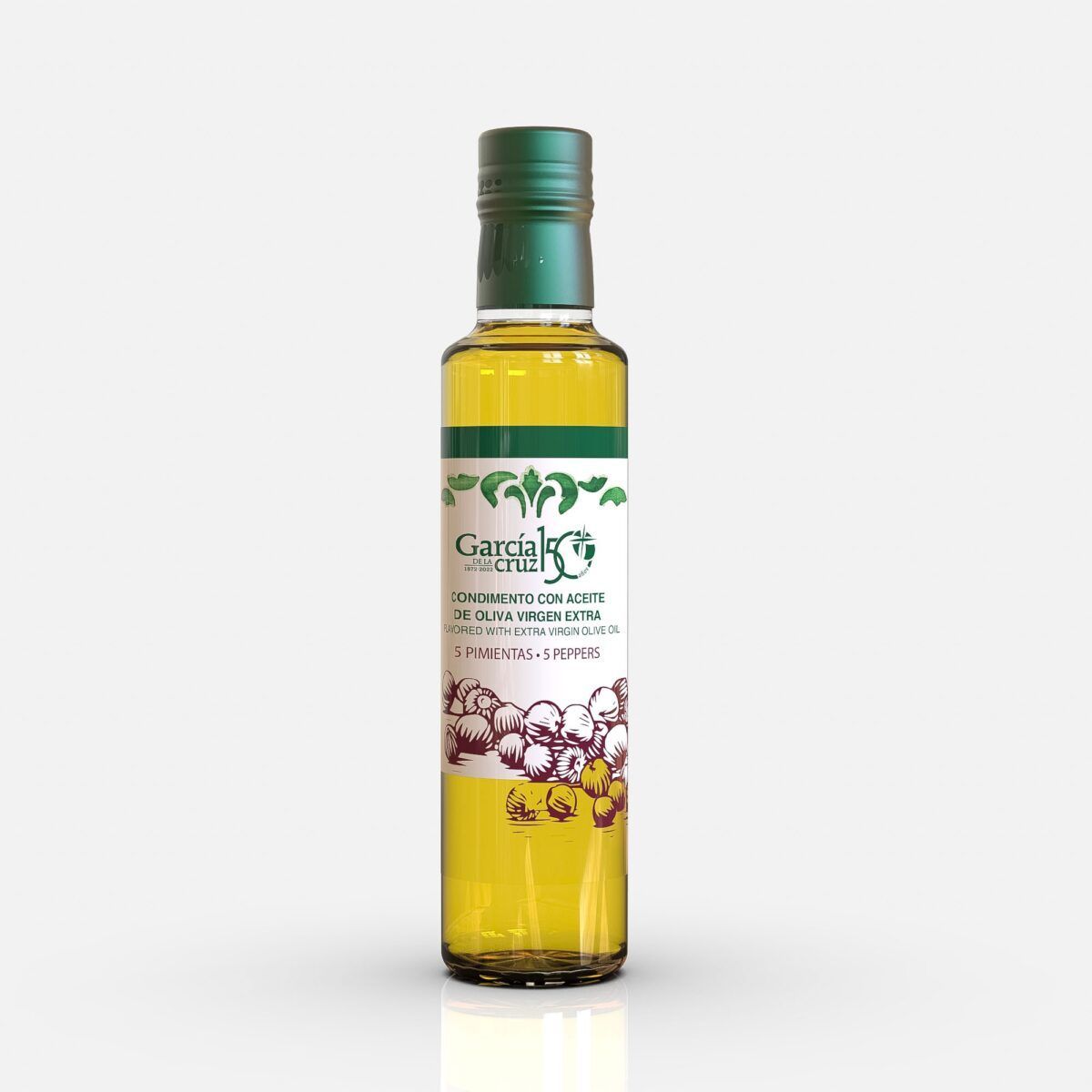 Aceite de oliva virgen extra aromatizado con cinco pimientas- 250ml