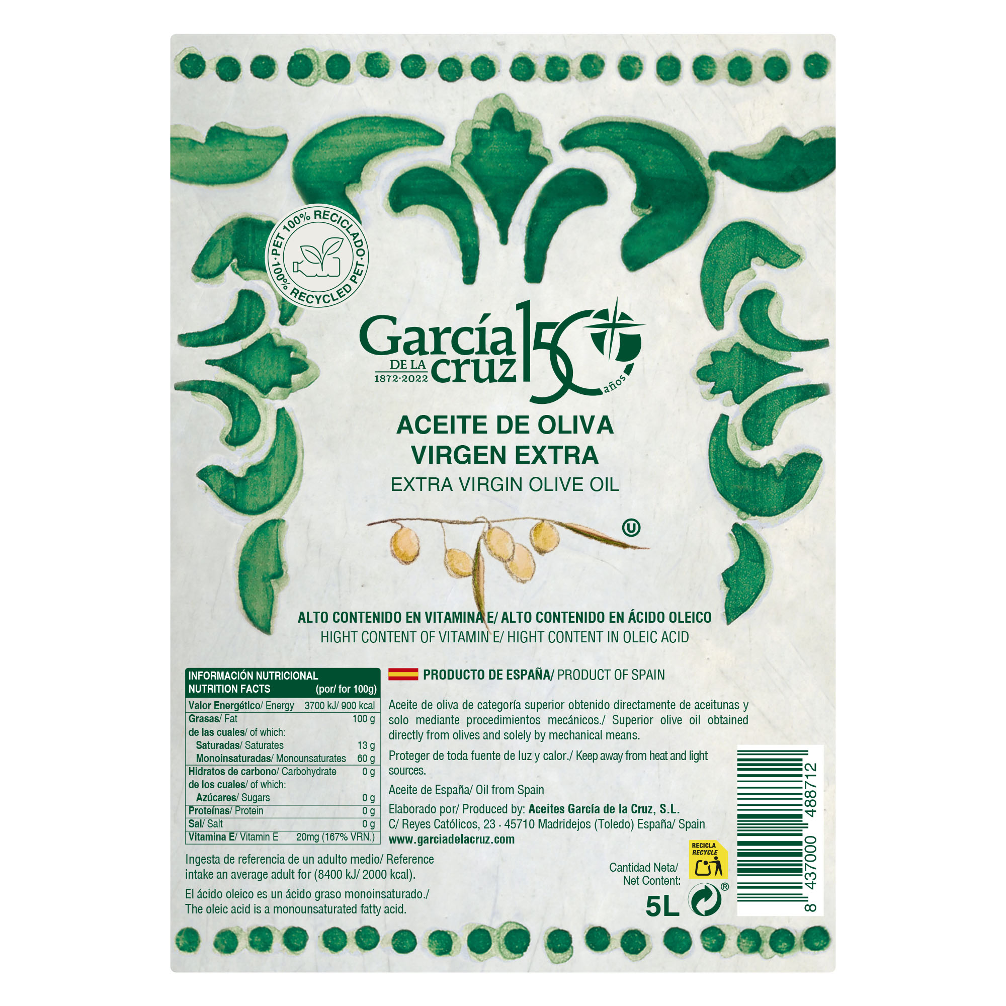 Aceite de Oliva Virgen Extra 5L - Imagen 2