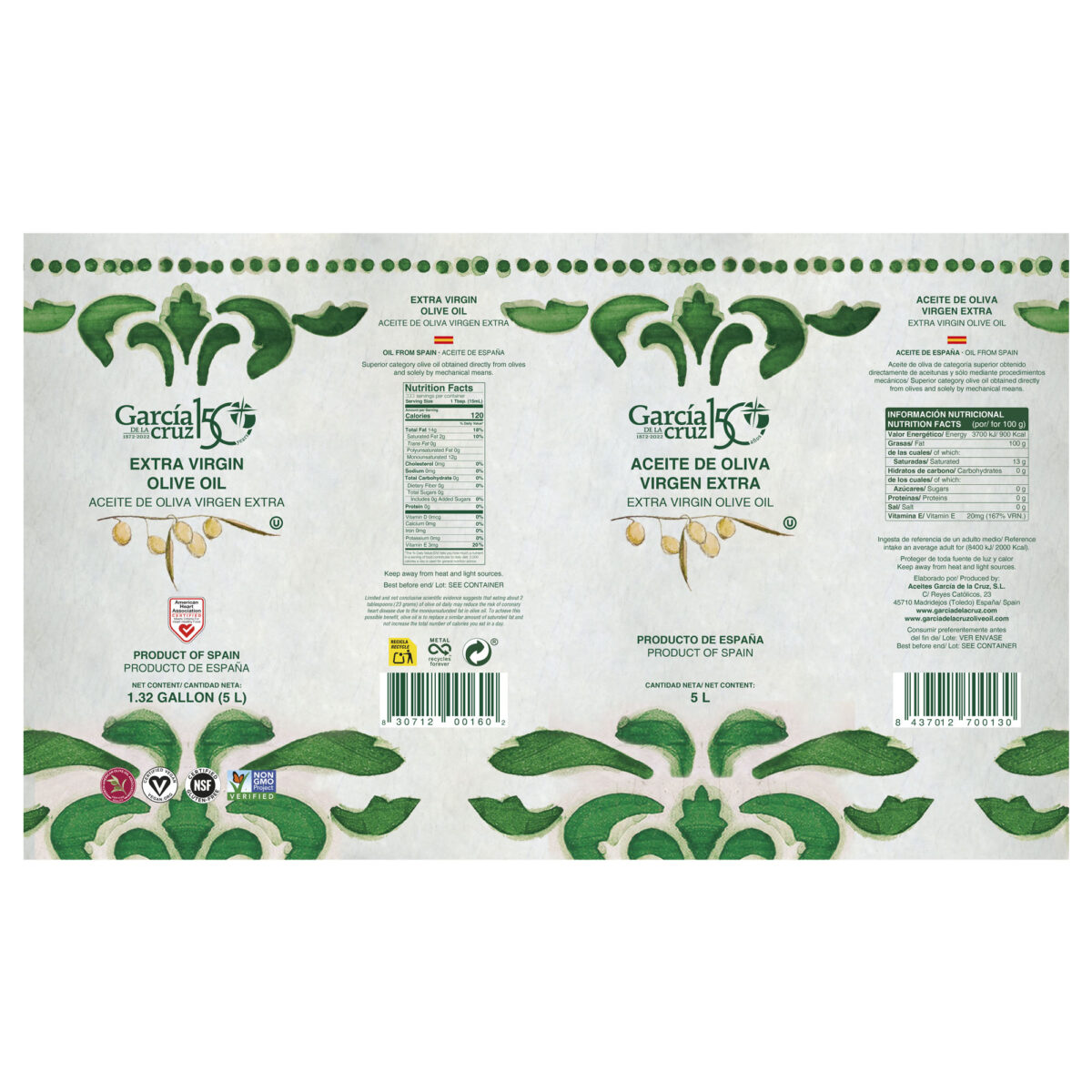 Aceite de Oliva Virgen Extra 5L Lata