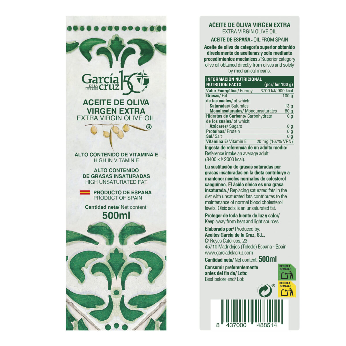 Aceite de Oliva Virgen Extra 500ml