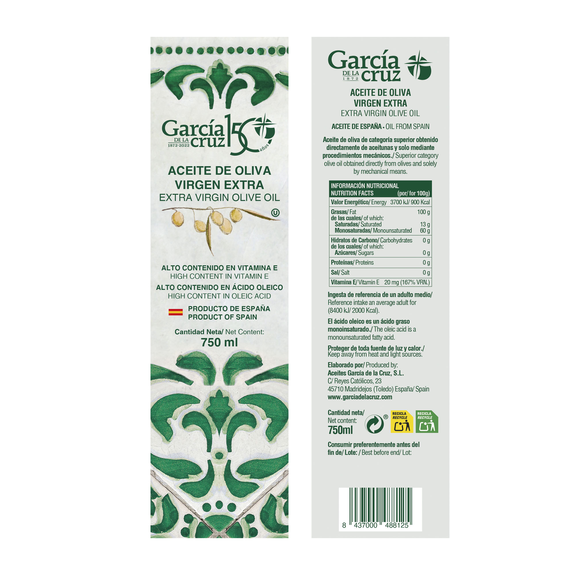 Aceite de Oliva Virgen Extra 750ml - Imagen 2