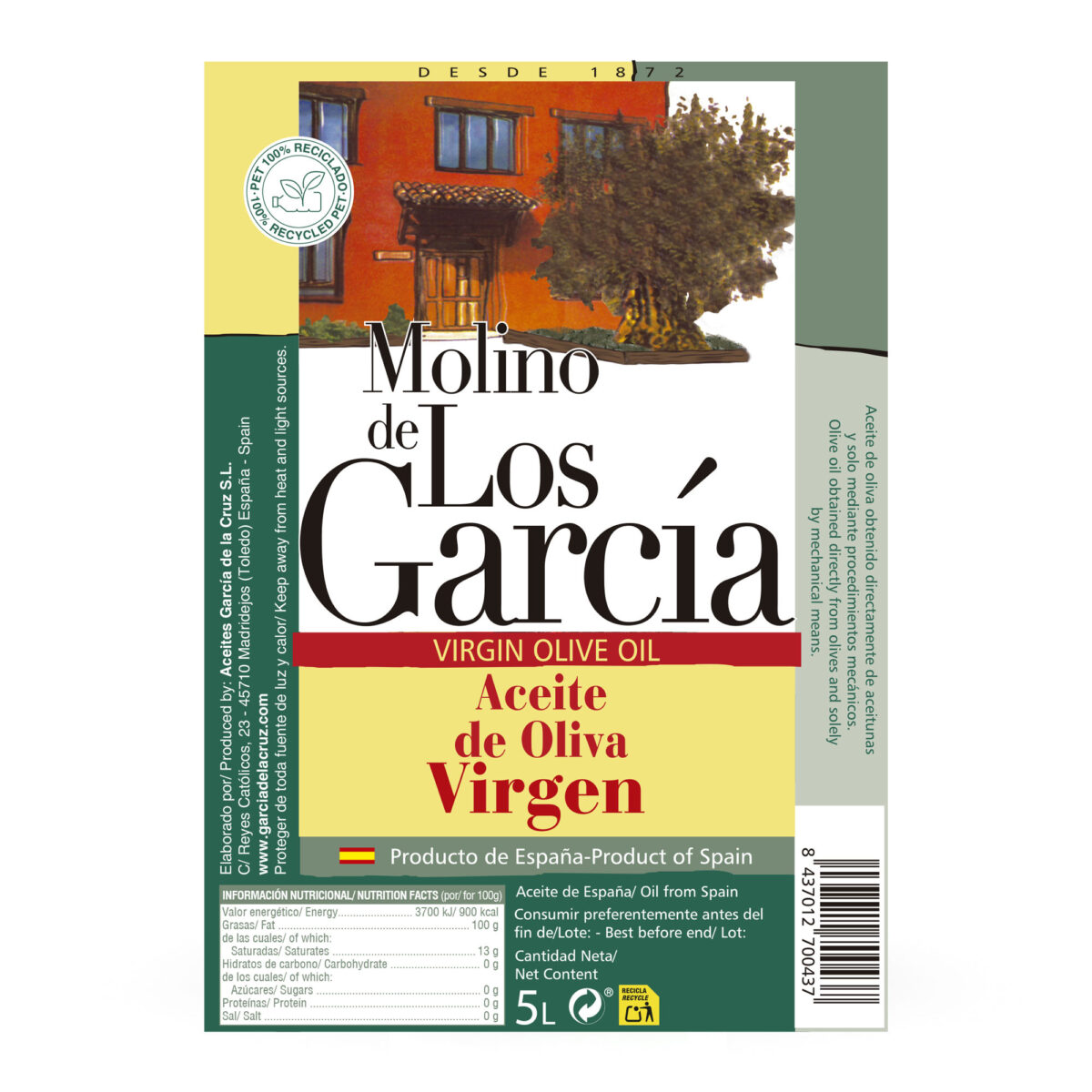 Aceite de Oliva Virgen 5L