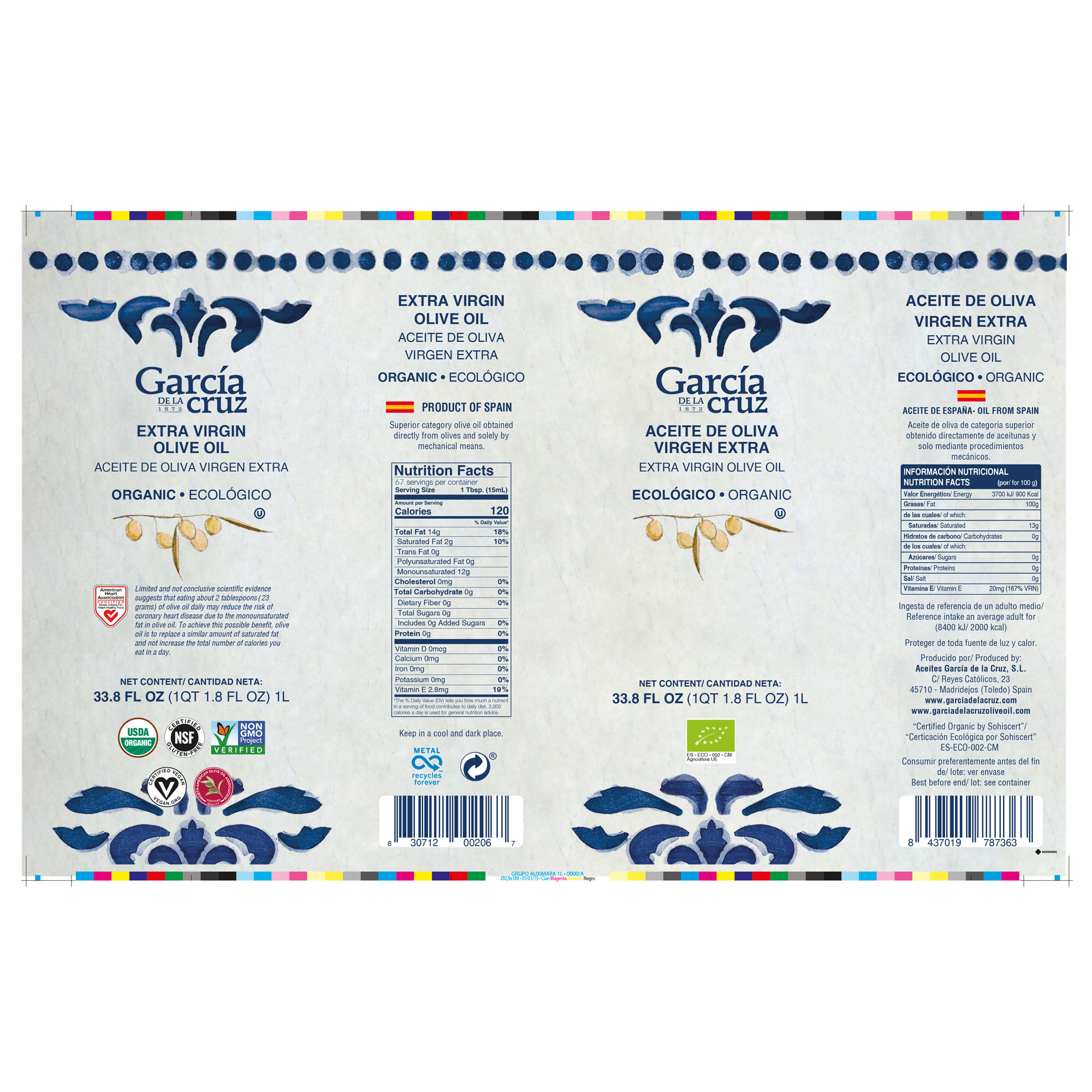 Aceite de Oliva Virgen Extra Ecológico lata 1L - Imagen 2