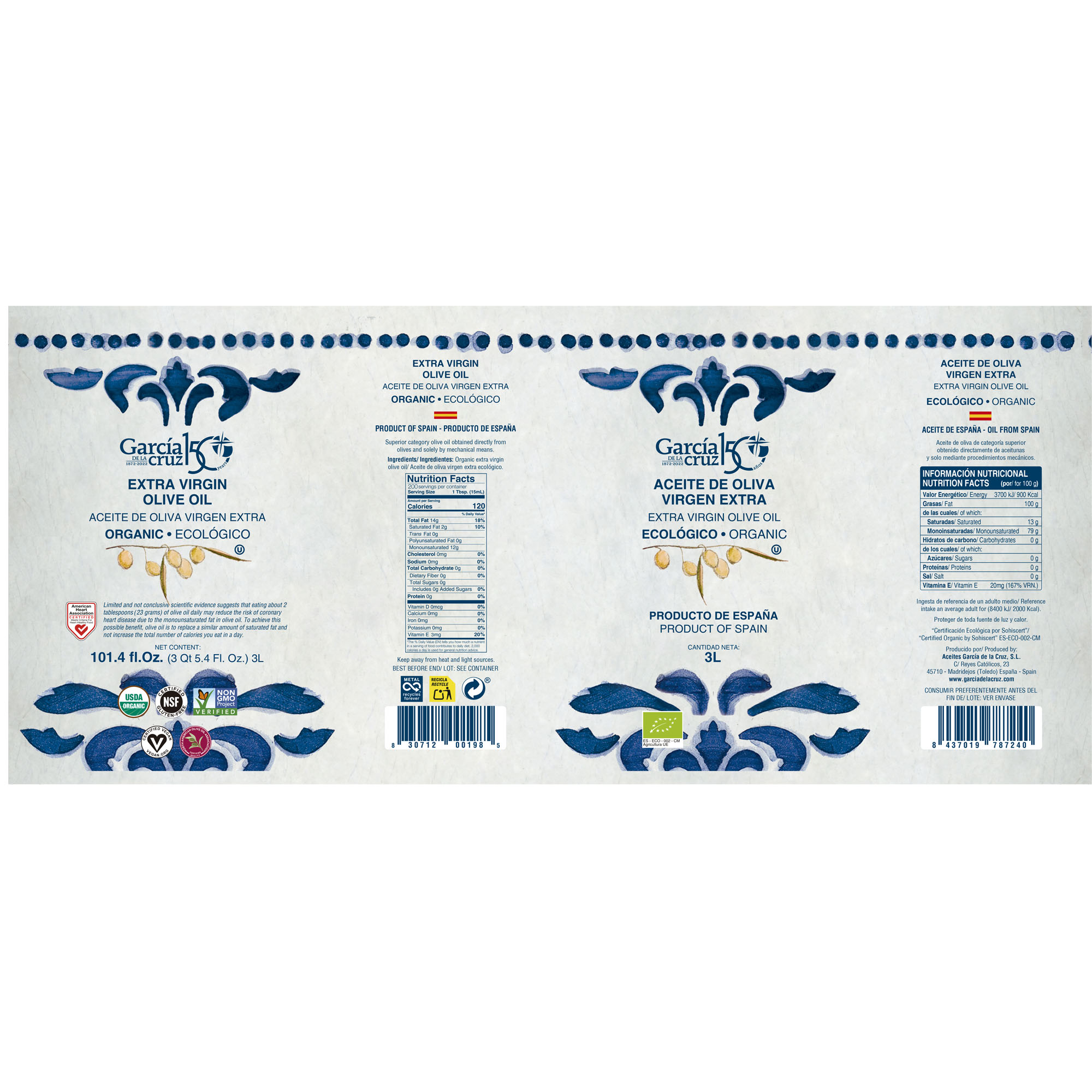 Aceite de Oliva Virgen Extra Ecológico lata 3L - Imagen 2