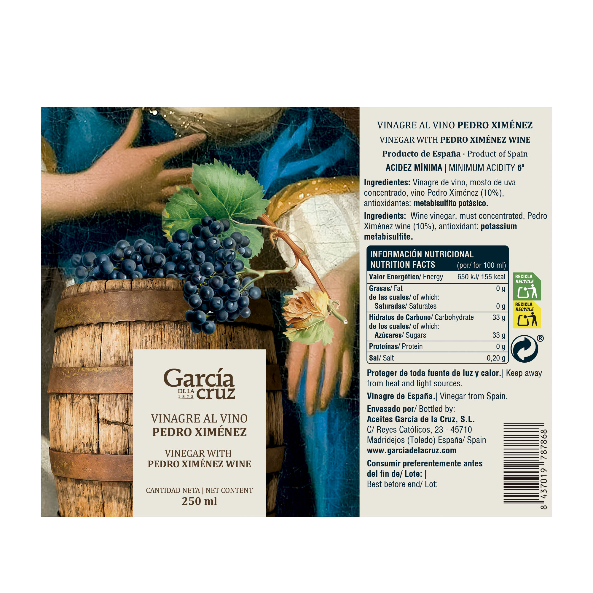 Vinagre Pedro Ximénez 250ml - Imagen 2