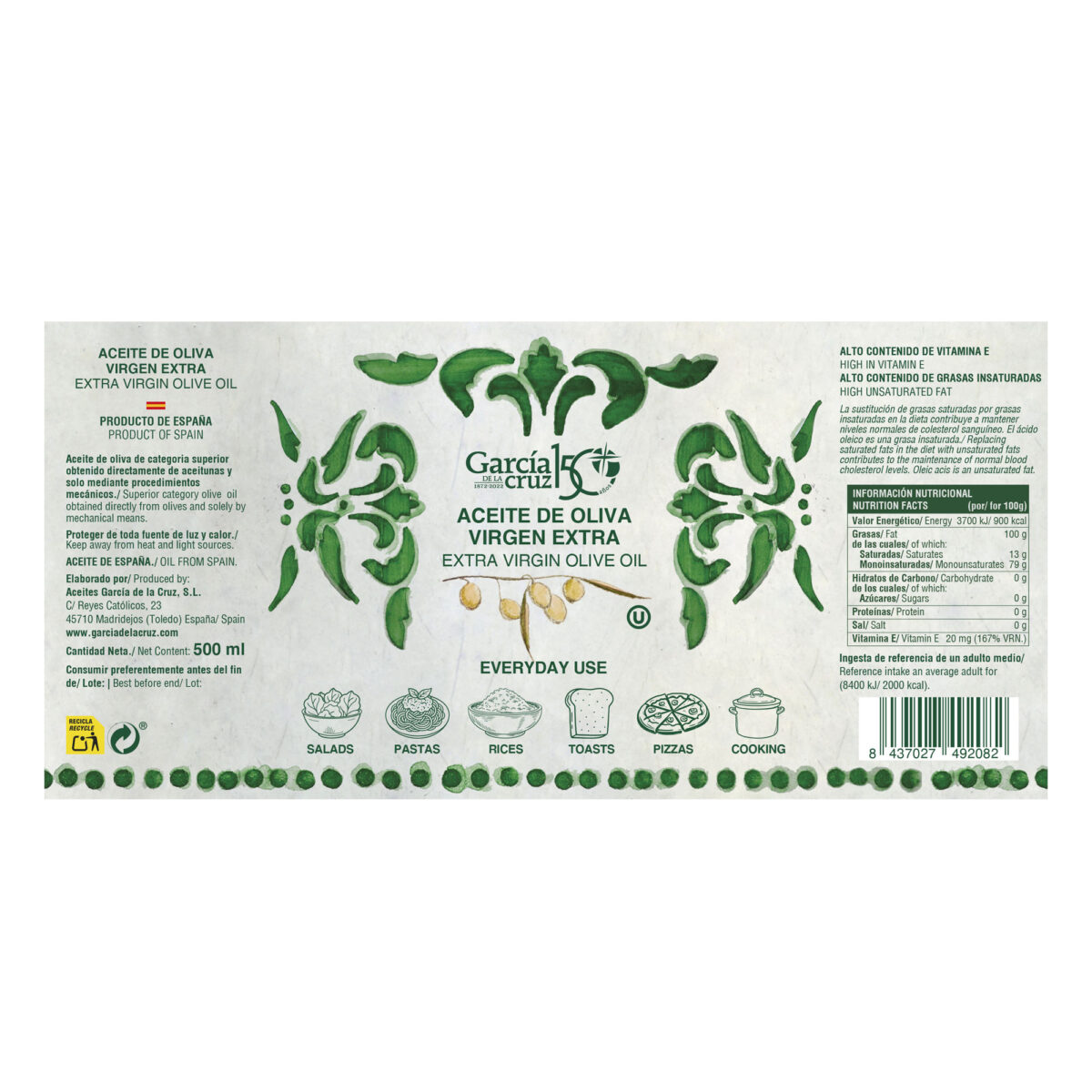 Biberón Aceite de Oliva Virgen Extra 500ml