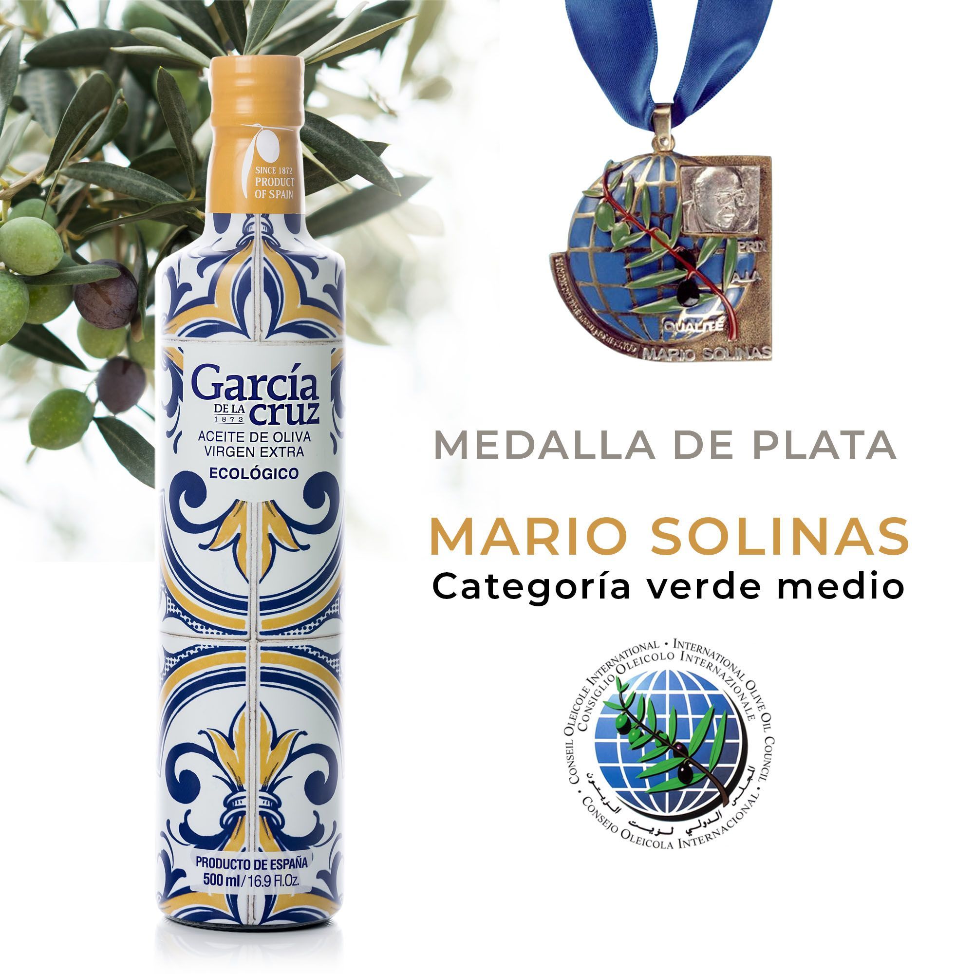INTERNATIONAL OLIVE OIL COMMITTEE – 2nd Mario Solinas Award for “Medium Fruity” from the International Olive Oil Committee for Master Miller organic extra virgin olive oil.